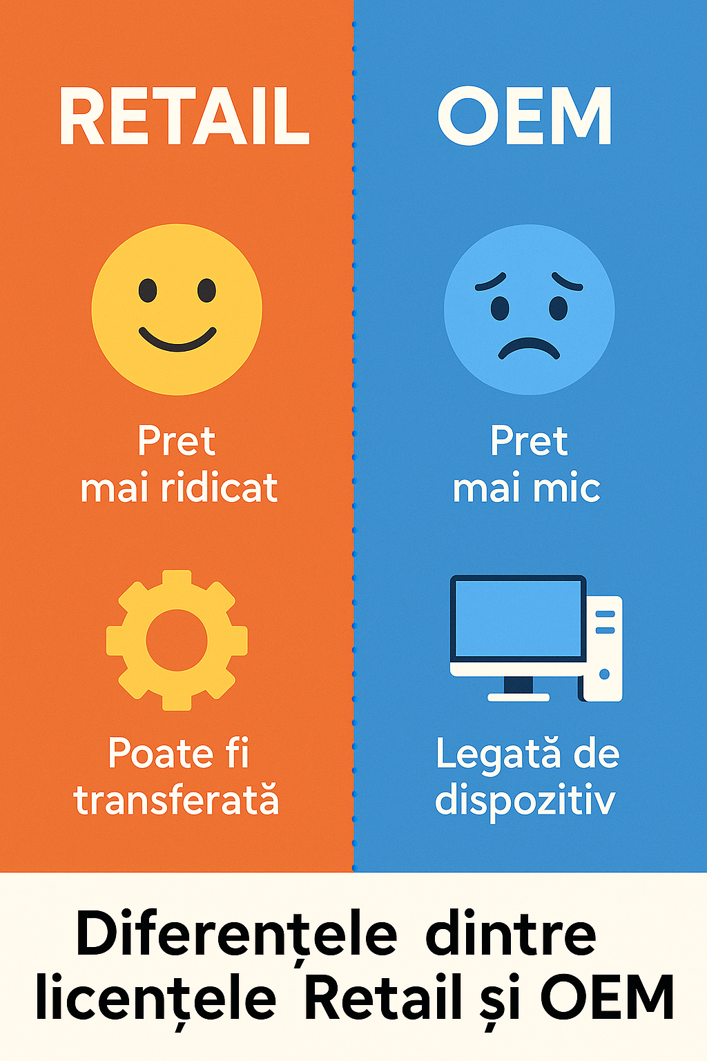 Diferența dintre licențele Retail și OEM – ce alegi?